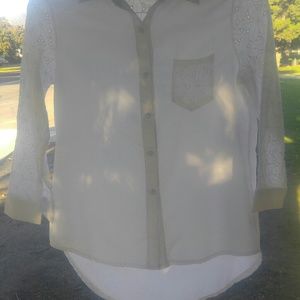 White botton up blouse